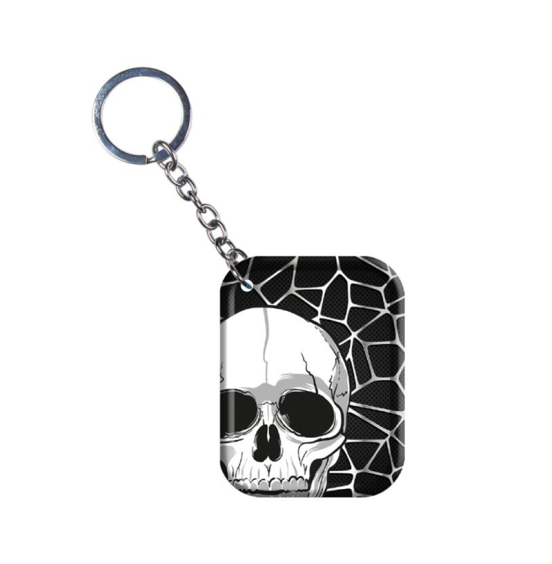 Skull Web Metal Keychain