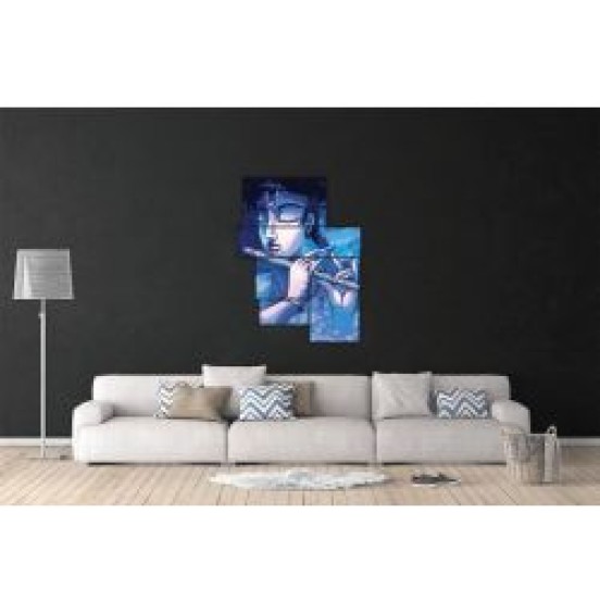 Calming Blue Lord Krishna Small Wall Art